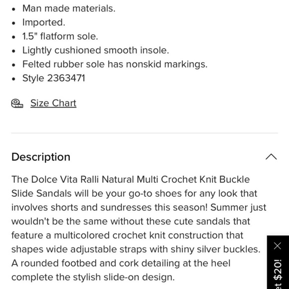 Dolce Vita Ralli Natural Multi Crochet Knit Buckle Slide Sandals - Picture 10 of 10